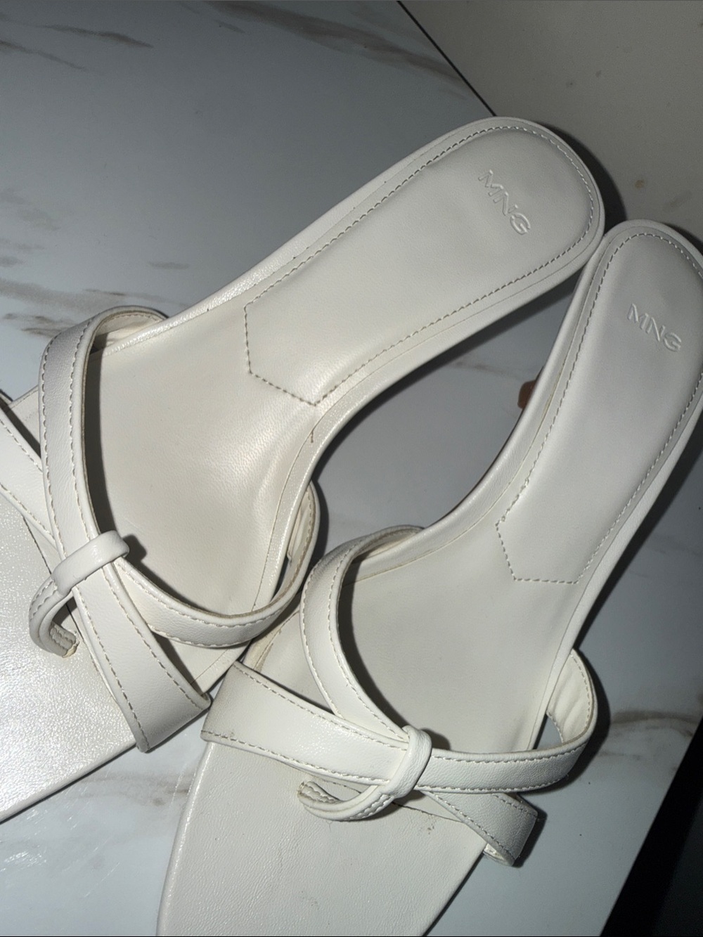Mango Cream Knot-Front Slide Mules